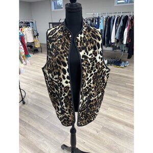 Pink Coconut Leopard Print Quilted Vest One Size